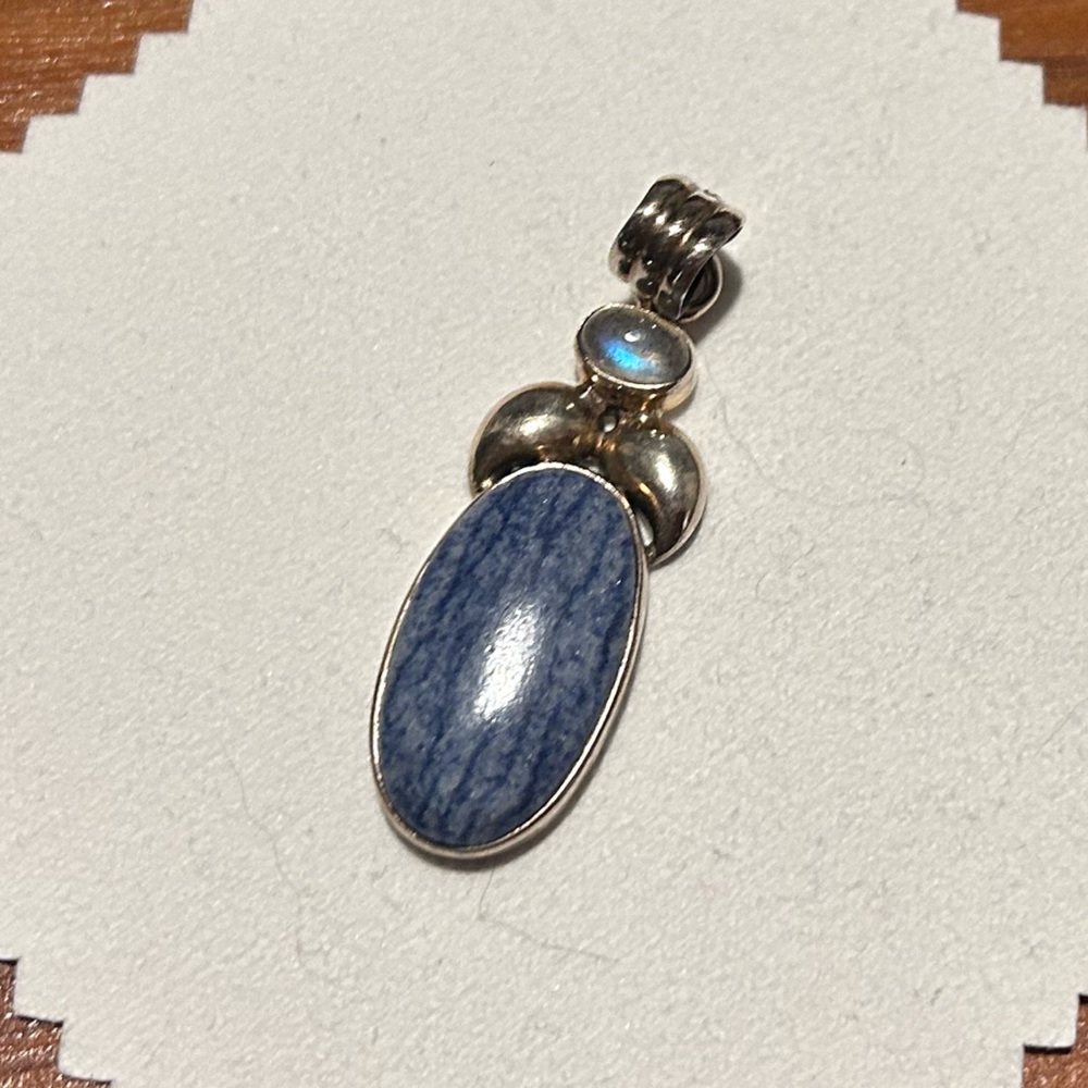 Kyanite & Labradorite Pendant .925